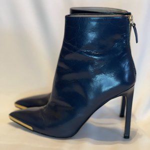 Leather Navy Blue Nine West Bootie
